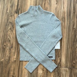 Calvin Klein Jeans MockNeck women’s Top, Long Sleeve, XS, Gray, NWT